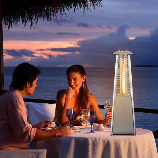 Portable Tabletop Patio Heater, 10000 BTU, Glass Tube, Silver Patio Heaters Silver at Gallery Canada