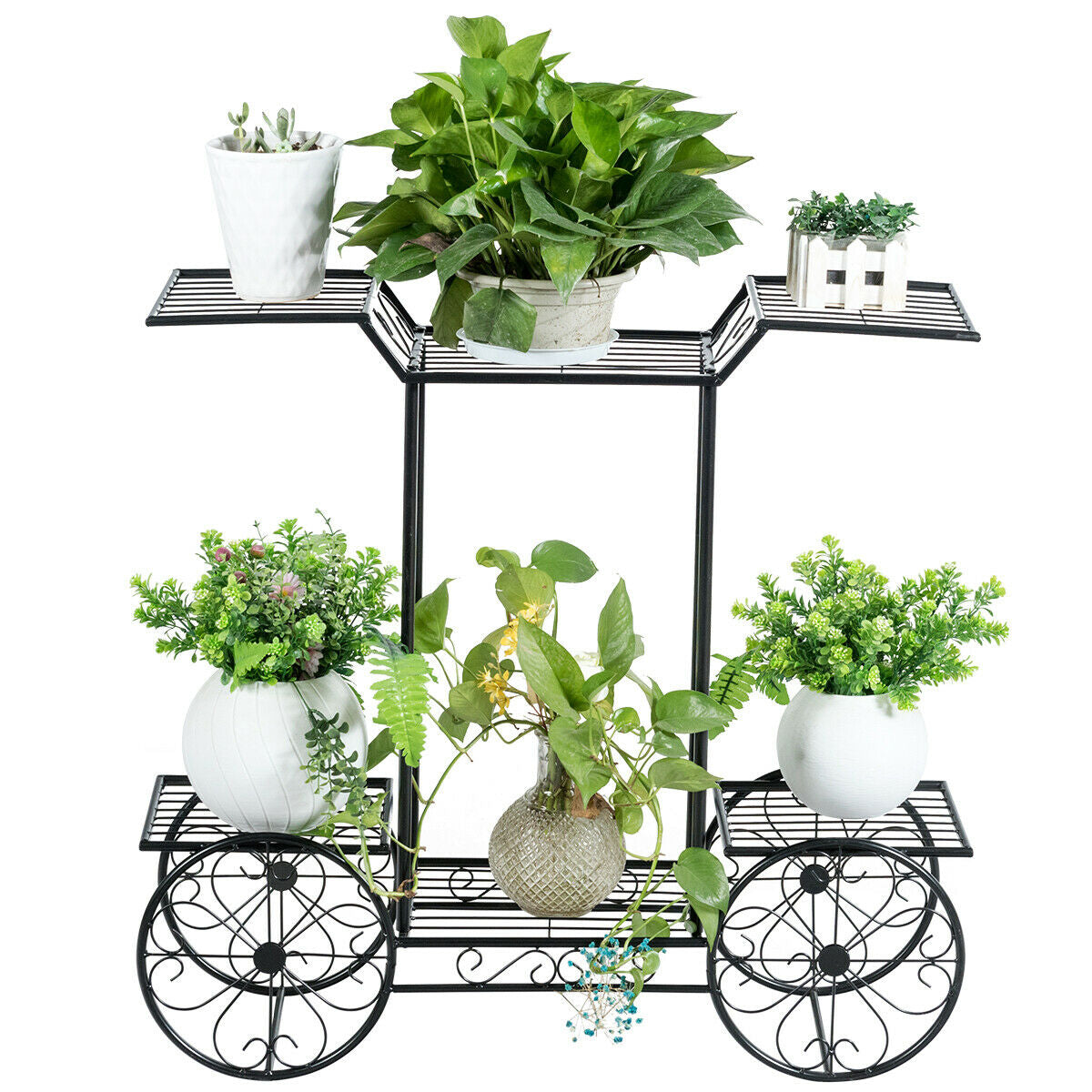 6-Tier Garden Cart, Flower Rack, Plant Holder, Black Plant Stands at Gallery Canada