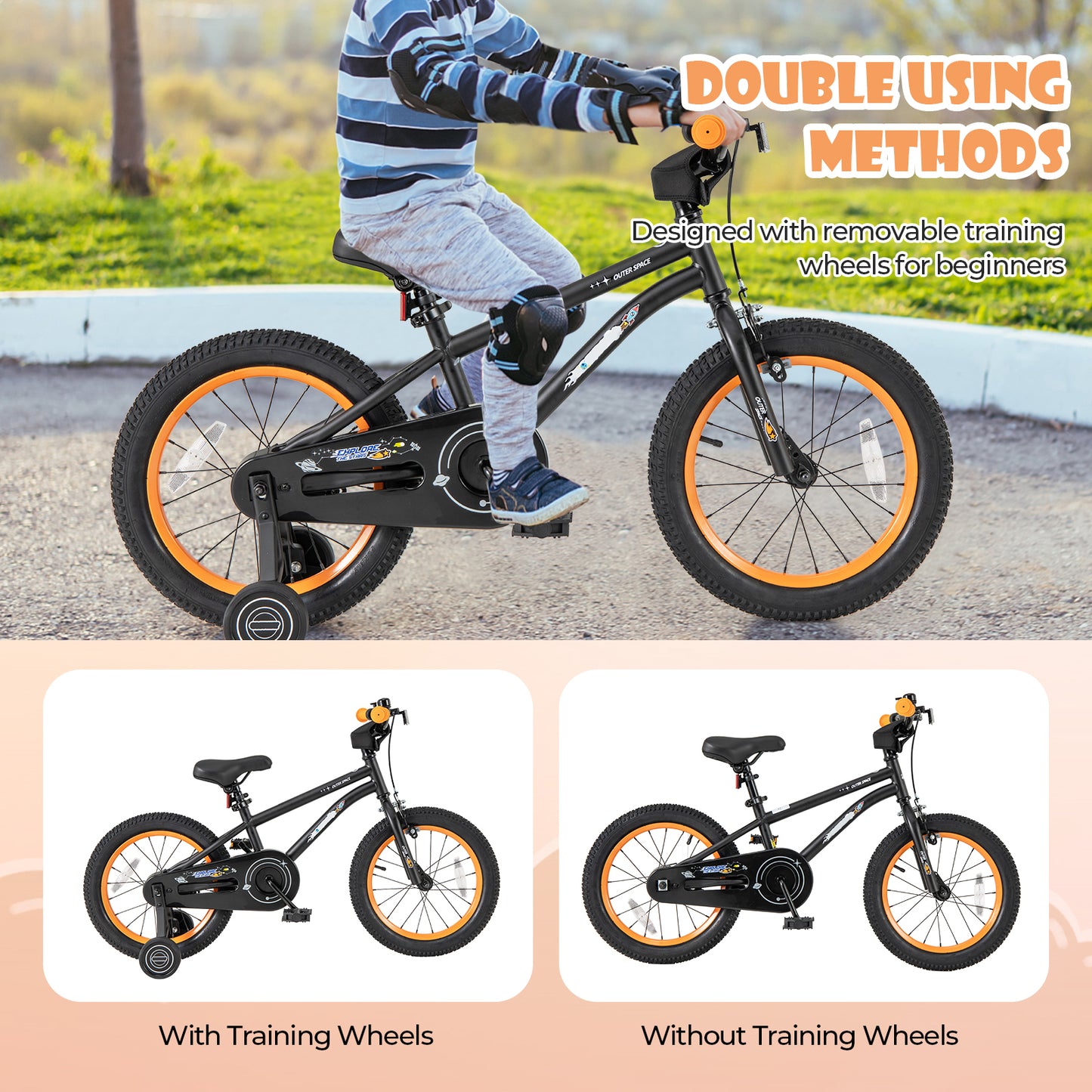 16-Inch Kids Bike, Adjustable Seat, Reflectors, Black Kids Bike at Gallery Canada