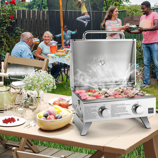 Stainless Steel Propane Grill With Lid, Silver Outdoor Grills Silver at Gallery Canada