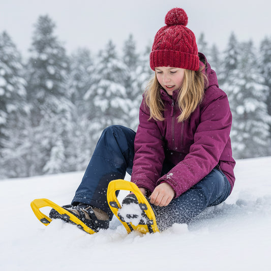 17” Kids Snowshoes with Telescoping Trekking Poles, Yellow Winter Sports & Activities Yellow at Gallery Canada
