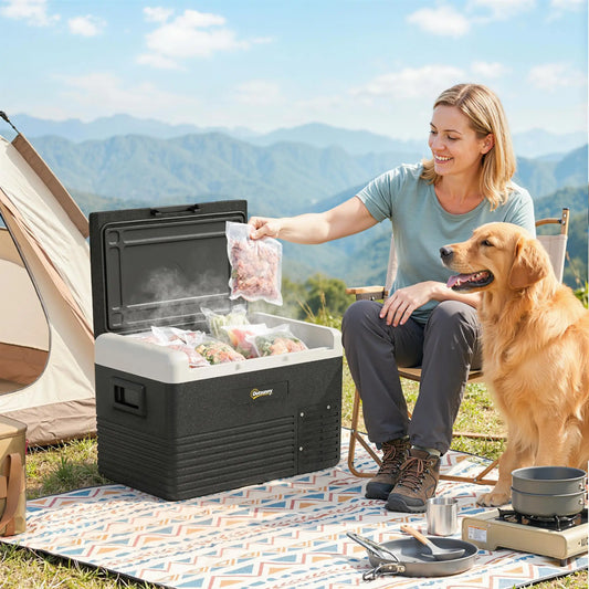 12 Volt Car Refrigerator, 32QT, -68-68 ℉, Portable Electric Cooler Car Coolers Black at Gallery Canada