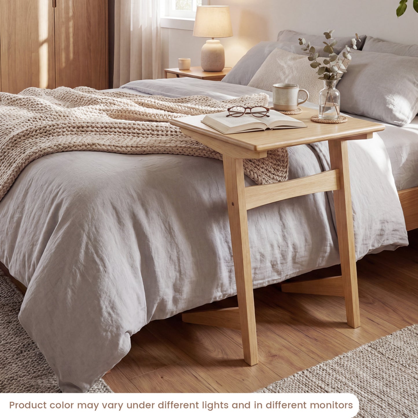 Wood Sofa Side Table, C-Shaped End Table, Wood Veneered Top, Natural End & Side Tables at Gallery Canada