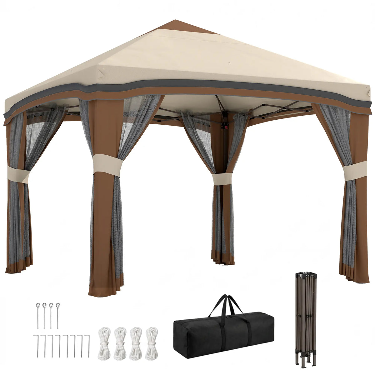 10' X 10' Pop Up Canopy With Netting, Foldable Tents, Height Adjustable Pop Up Canopies at Gallery Canada