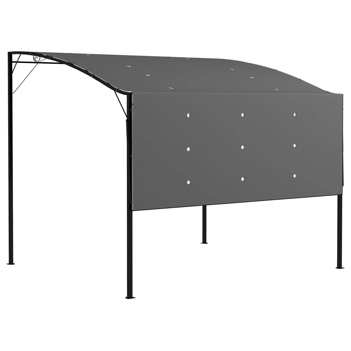 10x8ft Metal Gazebo, Extendable Side Awning, Dark Grey Pergolas at Gallery Canada