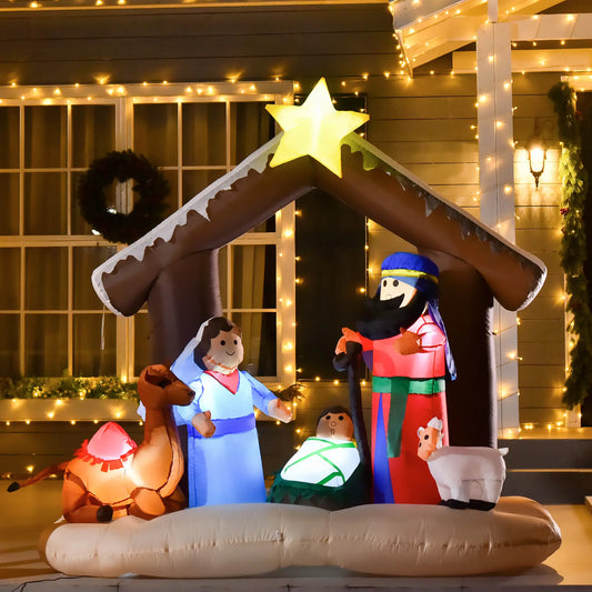 6ft Christmas Inflatable, Bible Arch Jesus' Birth, Holiday Yard Decoration Christmas Inflatables White, Brown, Red, Green, Blue, Yellow at Gallery Canada