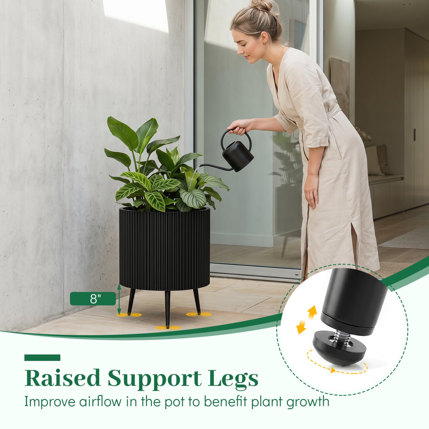 20 Inch Plant Pot With Stand, Tapered Legs Raised Garden Beds at Gallery Canada