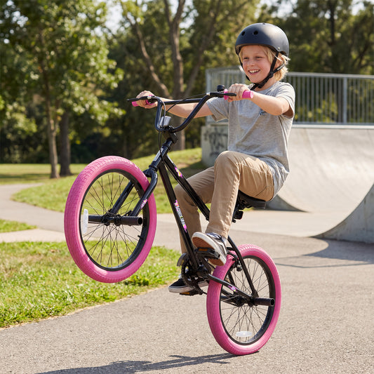 20" Kids Trick Bicycle, 360 Steering, Adjustable Seat, Pink Kids Bike Pink at Gallery Canada