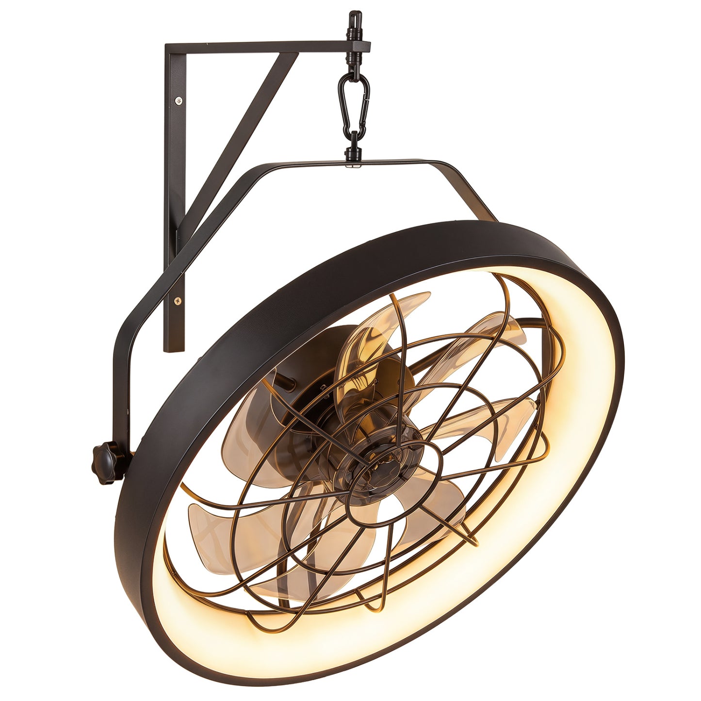 20" Wall Fan with 3CCT Dimmable LED Light, Timer, Black Ceiling Fans at Gallery Canada