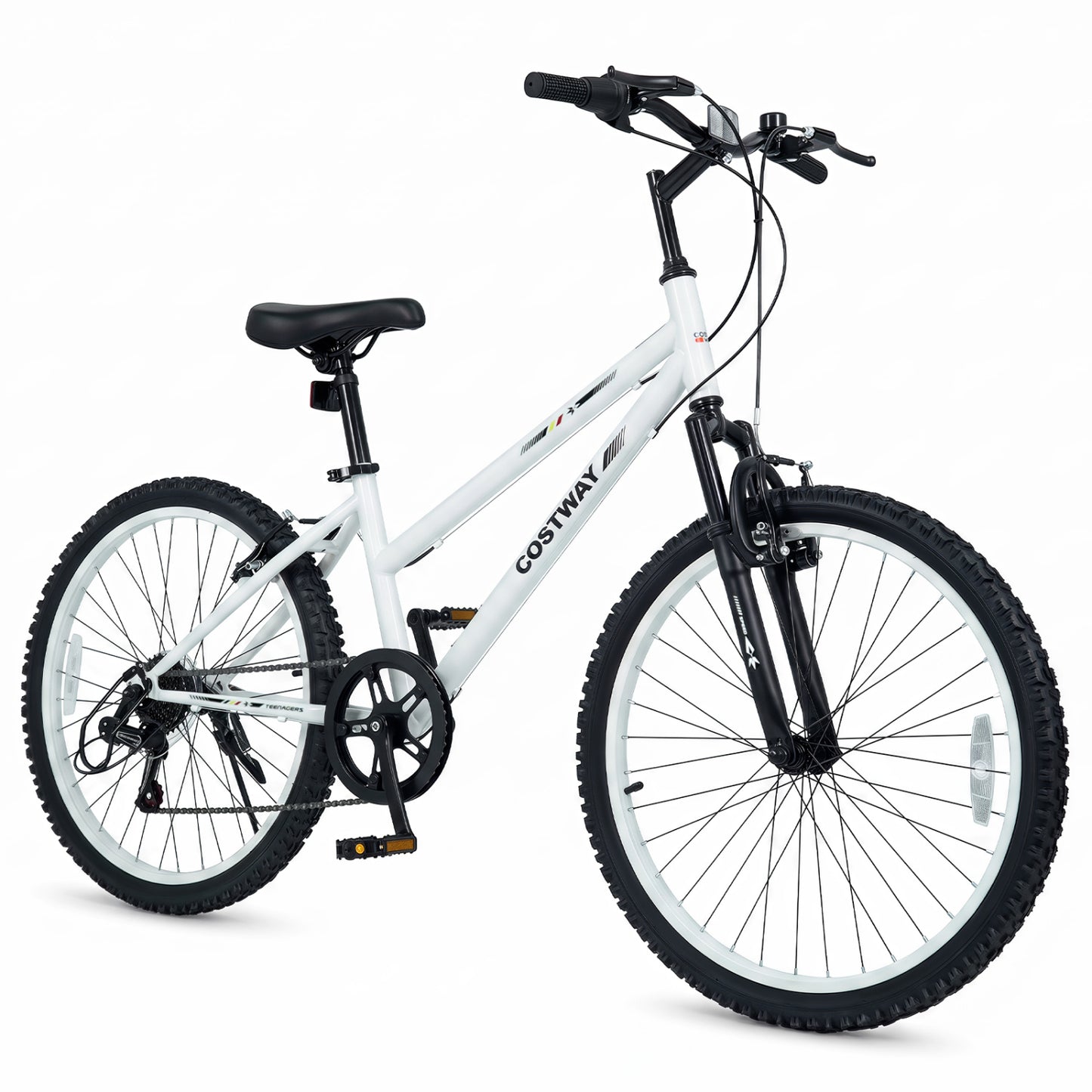 24 Inch Kids Mountain Bike, 7 Speed, White Kids Bike White at Gallery Canada