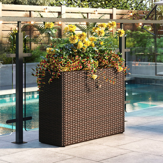 24 Inch Raised Garden Bed, All-Weather PE Rattan Wicker Flowerpot With Liner Raised Garden Beds Options at Gallery Canada