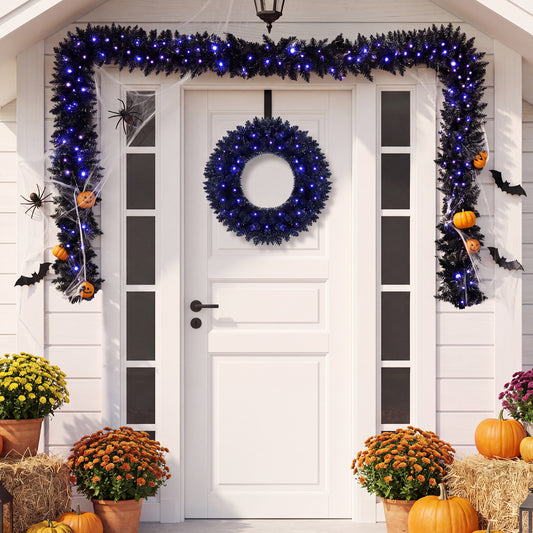 24 Inch Wreath, 9 FT Garland Set, Christmas Centerpiece, 389 Tips Christmas Decor & Accessories Options at Gallery Canada
