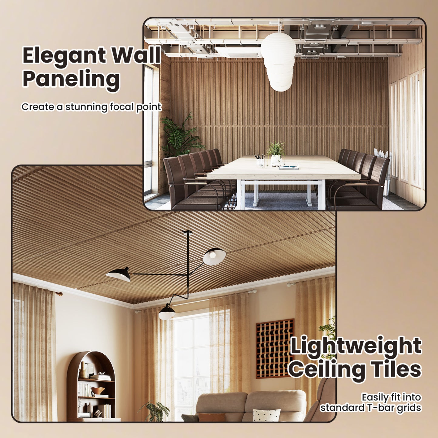 PVC Slat Wall Panels, 24-Pack, Interior Wall Decor, Walnut Decorative Accessories at Gallery Canada