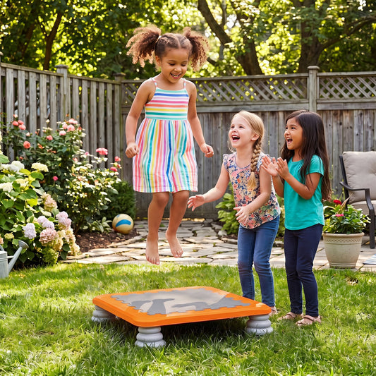 25.5 Inch Kids Mini Trampoline, Orange Trampolines Orange at Gallery Canada