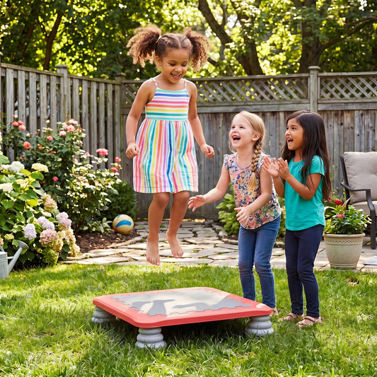 25.5 Inch Kids Mini Trampoline With 4 Non-Slip Foot Pads, Red Trampolines Red at Gallery Canada