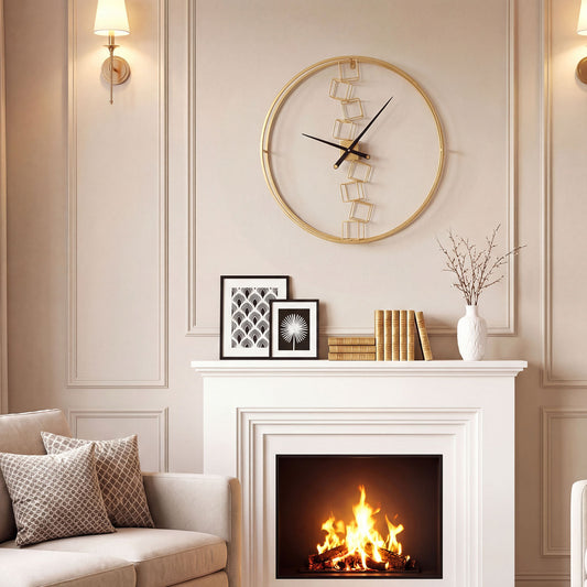 27 Inch Large Wall Clock, For Living Room Bedroom Kitchen, Yellow Decorative Accessories Yellow at Gallery Canada