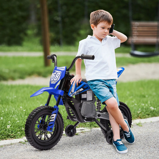 12V Kids Dirt Bike, Electric Motorcycle, Blue Electric Motorcycles Blue at Gallery Canada