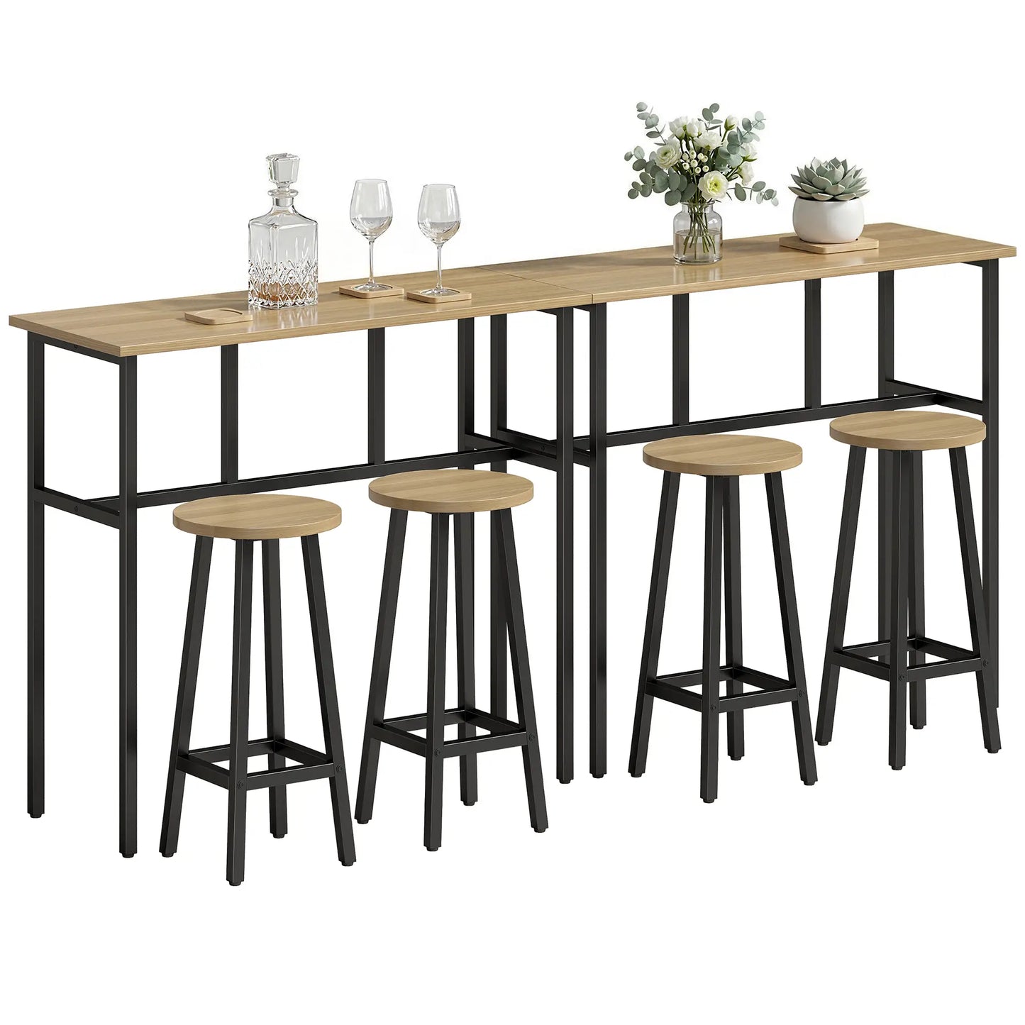 Bar Table Set of 6, Grey-Brown Bar Sets at Gallery Canada