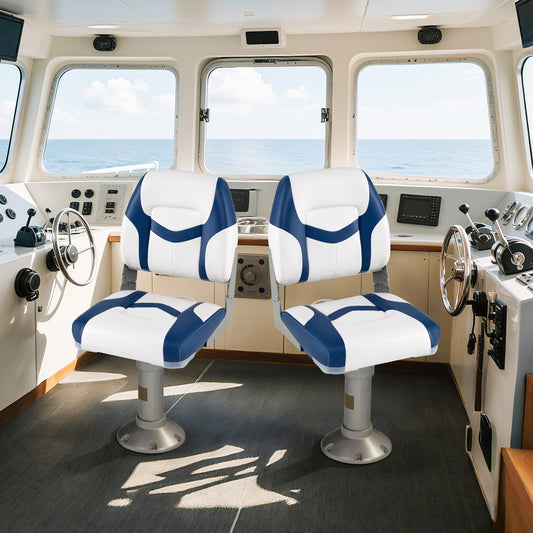 2-Pack Boat Seats with Fixing Bolts and Hinges, Blue Surfing Blue at Gallery Canada
