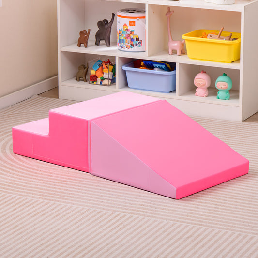 2-Piece Step And Slide Climber, Soft Play Set Foam Blocks, Pink Climbers & Slides Pink at Gallery Canada