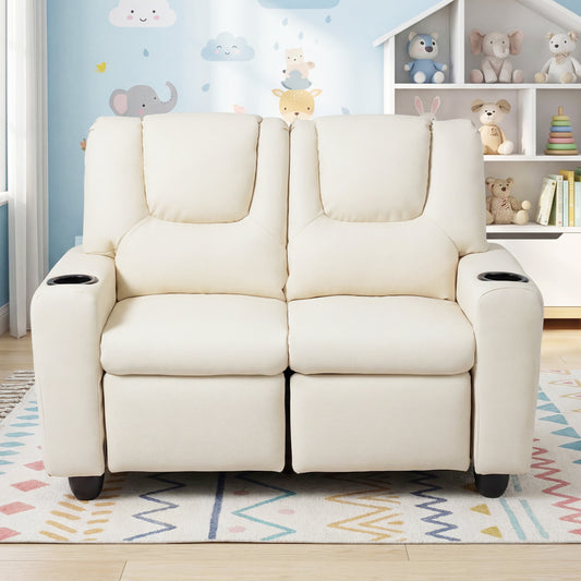 2-Seater Kids Recliner Sofa Chair, Beige Kids Chairs & Seating Beige at Gallery Canada