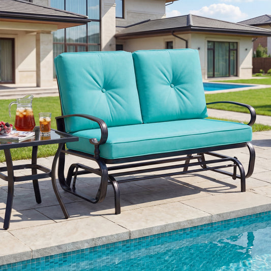 2-Seat Outdoor Swing Glider Chair, Green Patio Rocking Chairs & Gliders Green at Gallery Canada