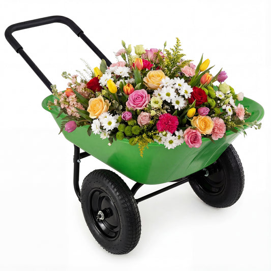 2 Tire Heavy-duty Dolly Utility Cart Wheelbarrow Garden Cart, Light Green Garden Carts Light Green at Gallery Canada