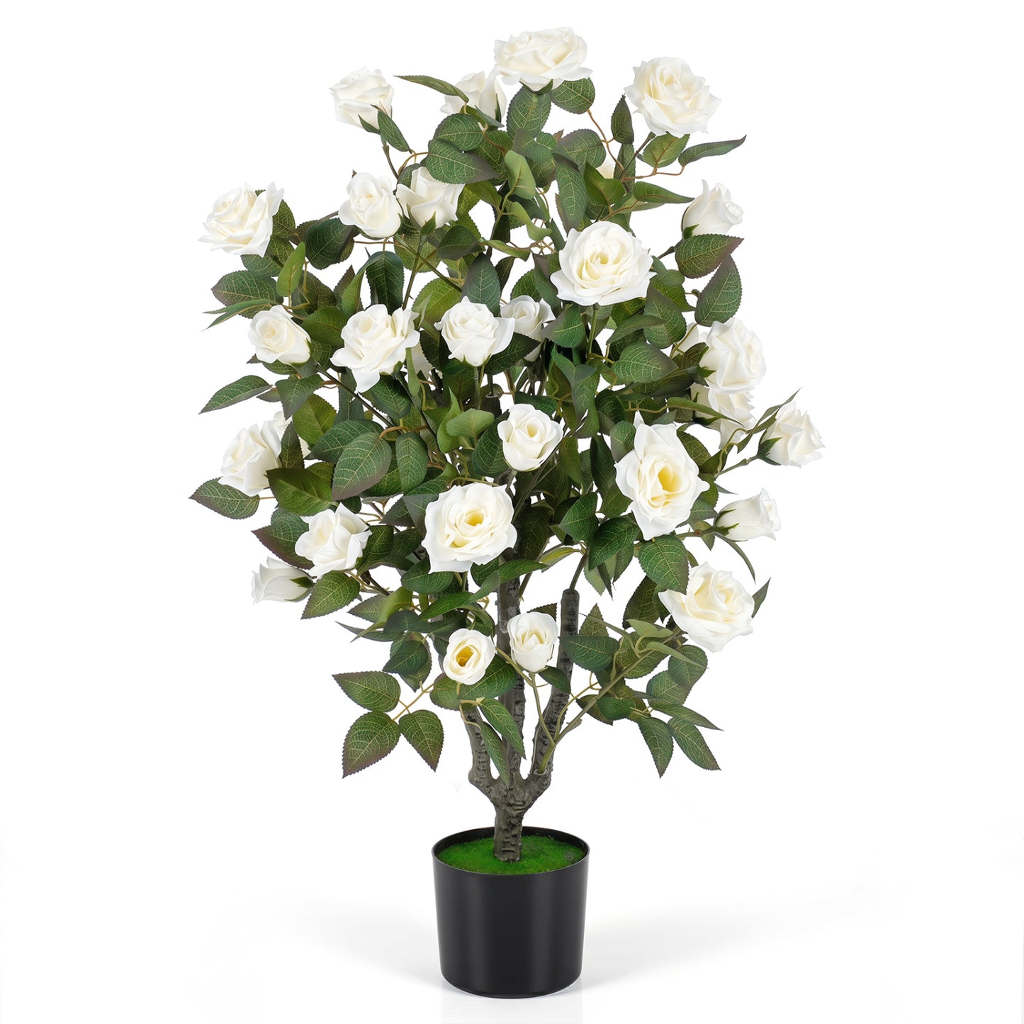 35.5" Artificial Rose Tree, White Faux Plants at Gallery Canada