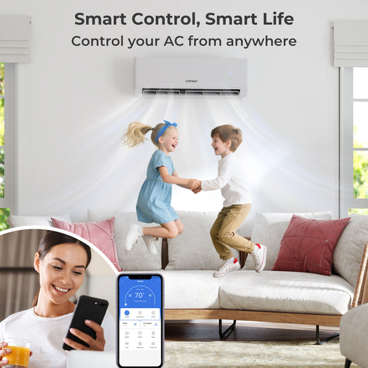 36000 BTU 2 Zone 23 SEER2 Mini Split AC, Heat Pump, 18K + 24K, White Mini Split Air Conditioners White at Gallery Canada