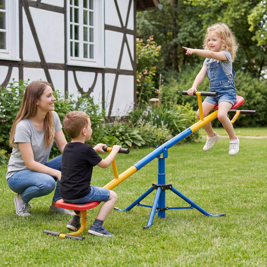 360° Rotation Kids Seesaw, Swivel Teeter Totter, Black Seesaws Black at Gallery Canada