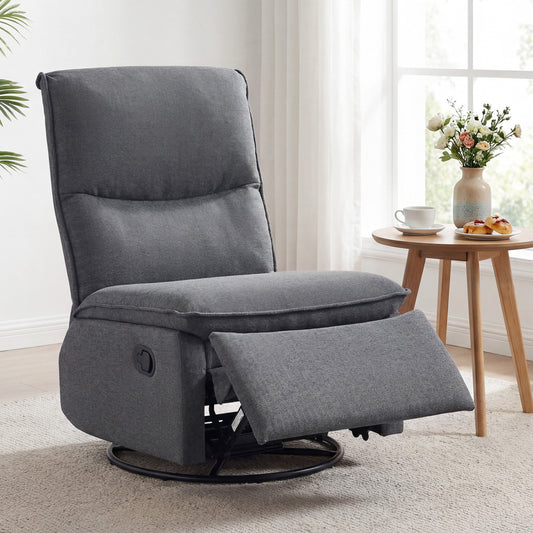 360° Swivel Rocking Chair, Cushioned Back, Gray Recliners Gray at Gallery Canada