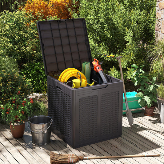 Deck Box, Lockable Lid, Patio Storage, Brown Sheds & Outdoor Storage Brown at Gallery Canada