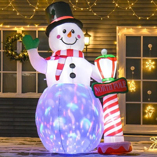 7.9ft Inflatable Snowman Decoration, Lighted, Indoor Outdoor Christmas Inflatables White at Gallery Canada