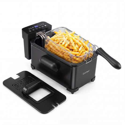 3.2-Qt Electric Deep Fryer, 1700W, LED Touch Screen, Black Air Fryers Black at Gallery Canada