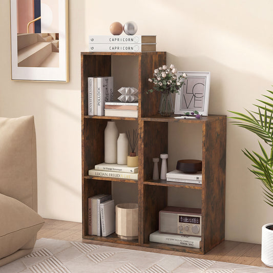 3 Cube Bookshelf With Back Guardrail, Brown Bookcases Brown at Gallery Canada