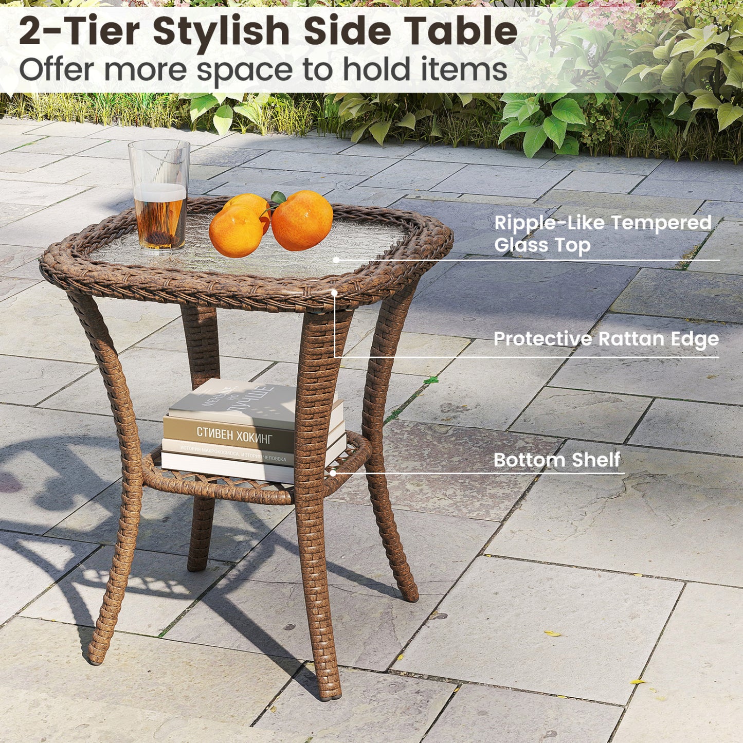 3 Piece Patio Swivel Rocker Set, With Glass Side Table, Gray Patio Rocking Chairs & Gliders at Gallery Canada