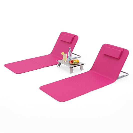 3-Piece Beach Lounge Chair Set With Table, Stripe, Pink Beach & Lawn Chairs Pink at Gallery Canada