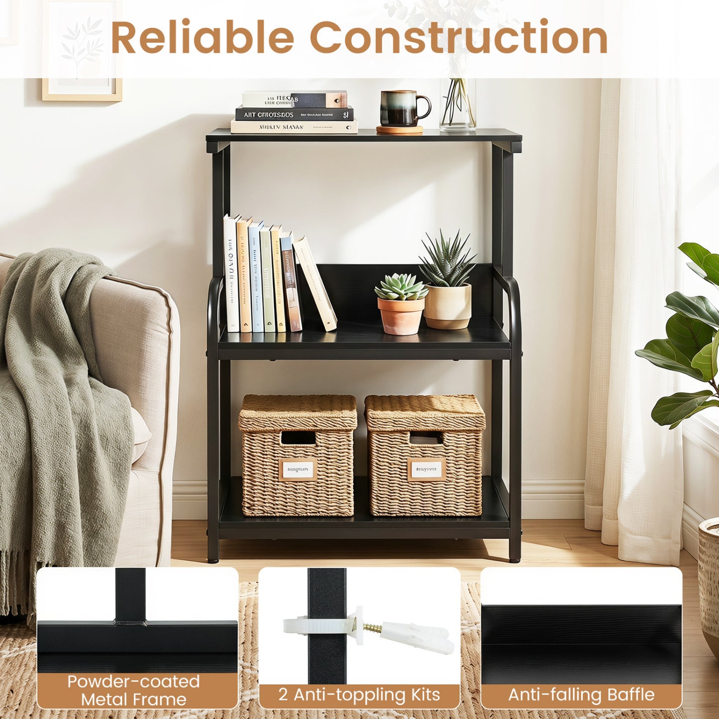 3-Tier Rolling Printer Stand, Adjustable Shelf, Lockable Wheels Laptop Tables & Printer Stands at Gallery Canada