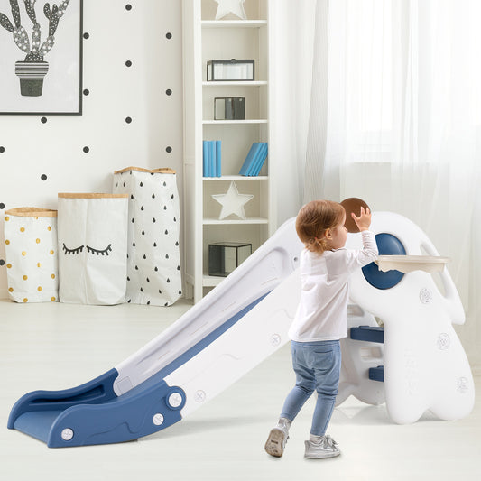 3 In 1 Toddler Slide Climber Playset With Basketball Hoop, Blue Climbers & Slides Blue at Gallery Canada