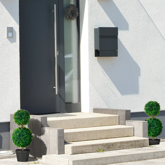 Artificial Boxwood Topiary Tree Set Of 2, Faux Plant In Pot, Green Artificial Trees Green at Gallery Canada