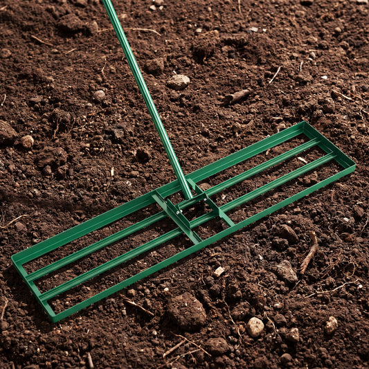 42 x 10 Inch Lawn Leveling Rake, Ergonomic Handle, Green Garden Tools Green at Gallery Canada