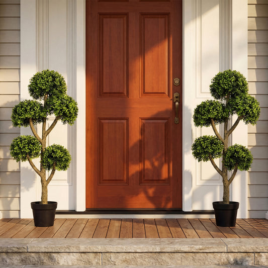 46-Inch Artificial Boxwood Topiary Tree, 5 Ball-Shaped Topiaries Faux Plants Options at Gallery Canada