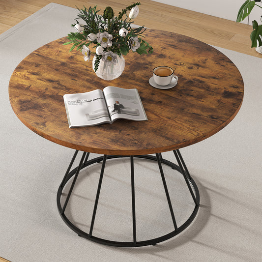 47 Inches Round Dining Table For 4, Wooden Tabletop, Brown Dining Tables Brown at Gallery Canada