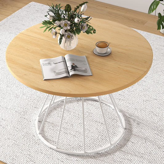47 Inches Round Dining Table, Wooden Tabletop, Natural Dining Tables Natural at Gallery Canada