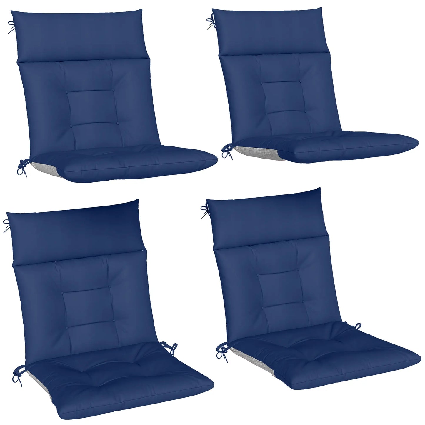 Patio Chair Cushions Set of 4, Waterproof Non-Slip, 44"x21", Navy Blue Patio Chair Cushions at Gallery Canada