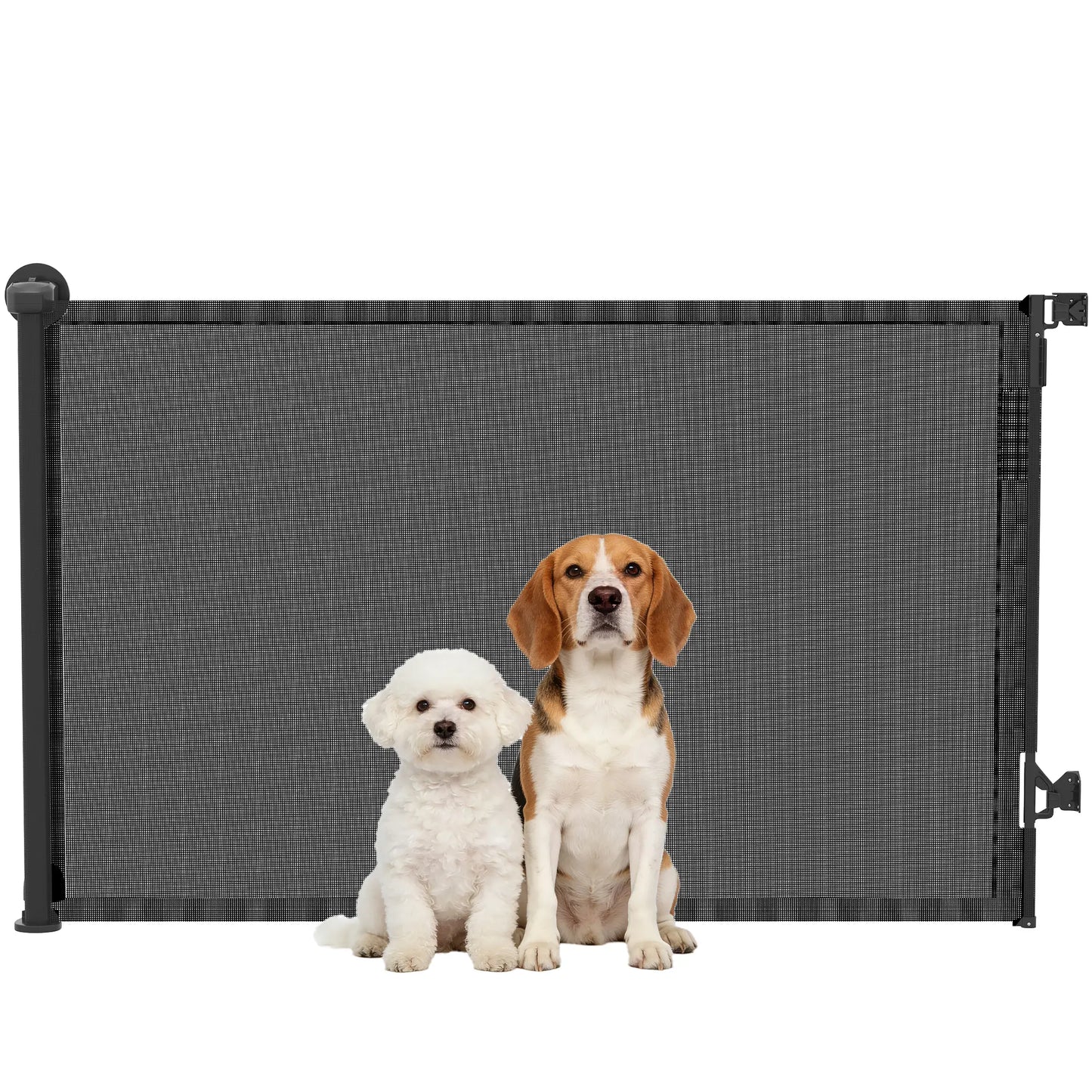 Retractable Dog Gate, 36.6" Tall, 55" Wide Mesh Pet Gate Pet Gates at Gallery Canada