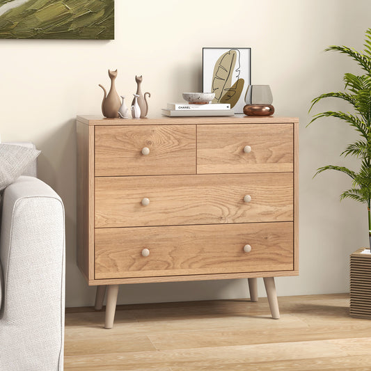 4-Drawer Dresser Cabinet Storage Organizer, Natural Cabinets & Chests Natural at Gallery Canada