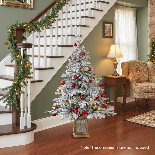 4 FT Artificial Christmas Tree Potted Xmas Tree with 180 Branch Tips Holiday Decoration Tree-Set of 1 Christmas Tree Options at Gallery Canada