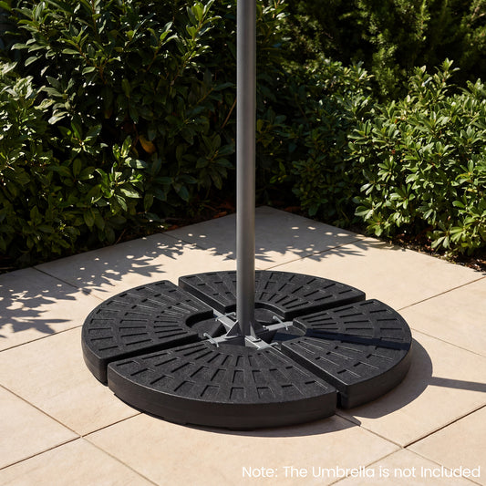 4-Piece Patio Market Umbrella Base 140 LBS Heavy-Duty with U-Locking Pins, Black Outdoor Umbrella Bases Black at Gallery Canada
