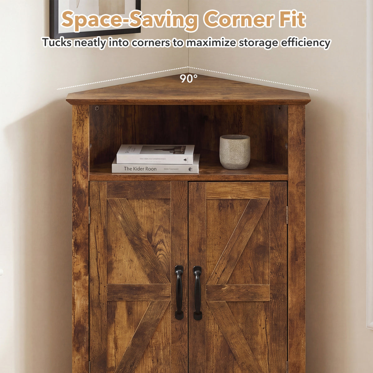 4-Tier Corner Cabinet, Rustic Brown Cabinets & Chests at Gallery Canada